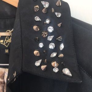 Sam Edelman Black Rhinestone Studded Coat